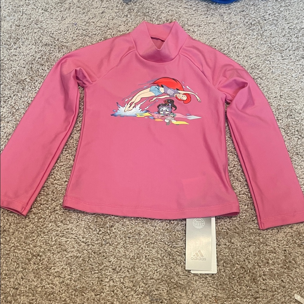 adidas Kids Pink Swim Rashguard